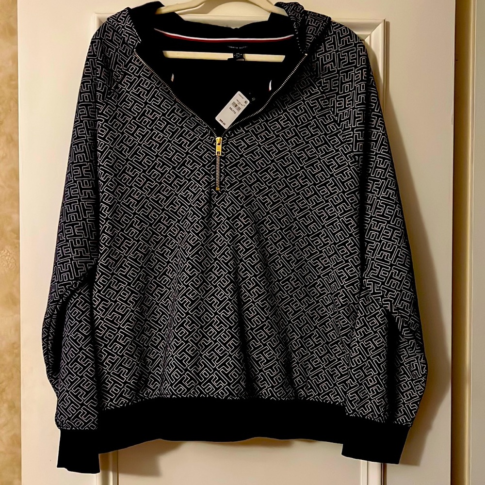 NWT Tommy Hilfiger Half Zip Nautical Hoodie